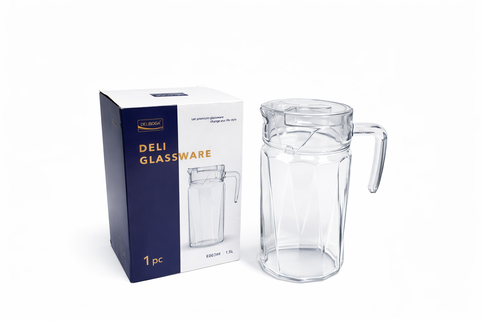 DELISOGA Glassware Crystal Glass Pitchers Jug 1.5L (pack of 1)
