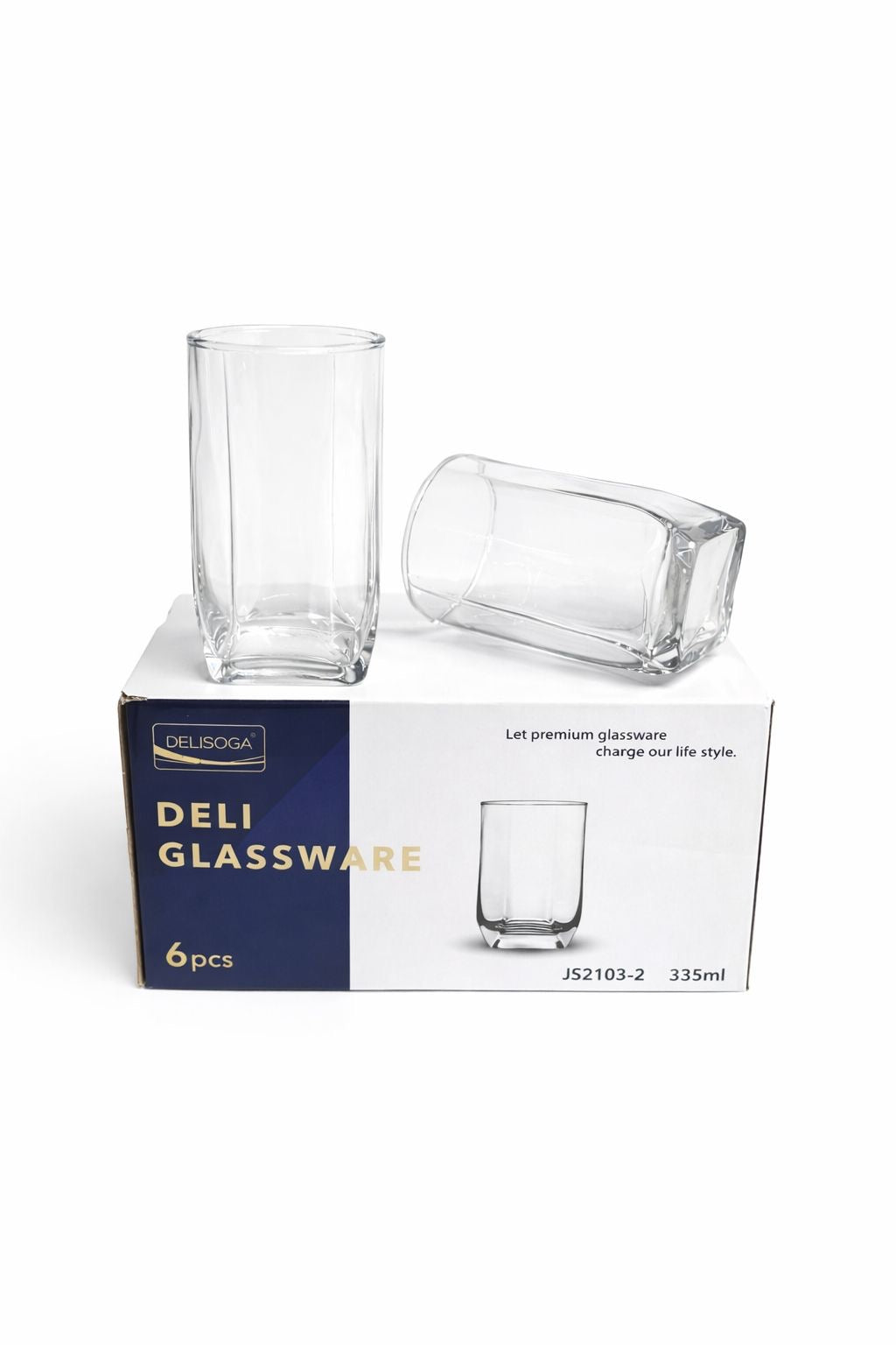 Delisoga Glass Tumbler Cup Set 6pcs