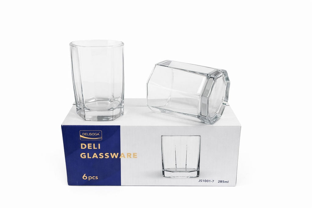 Delisoga Glass Tumbler Cup Set 6pcs