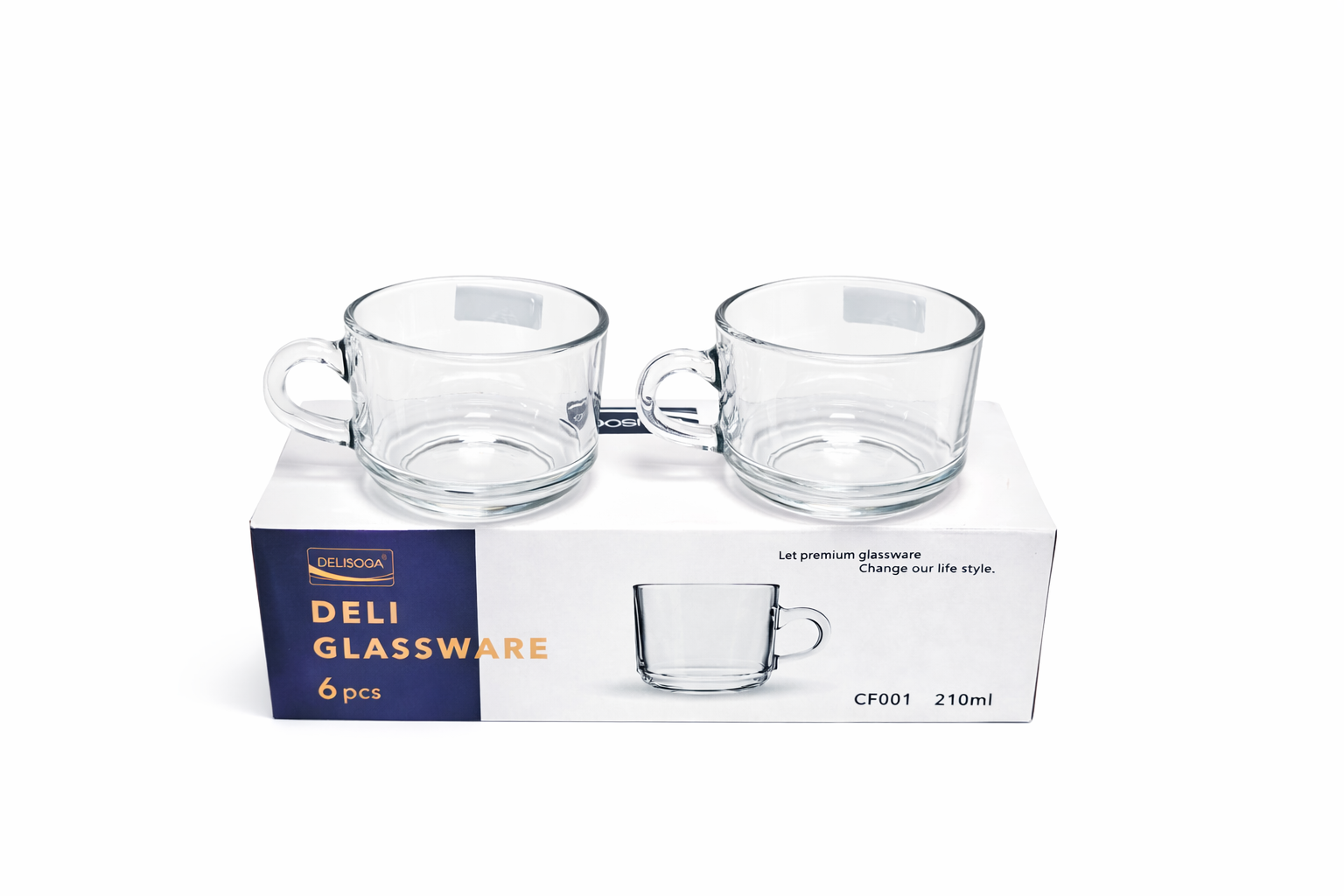 Delisoga Glass Tea Cup Set 6pcs