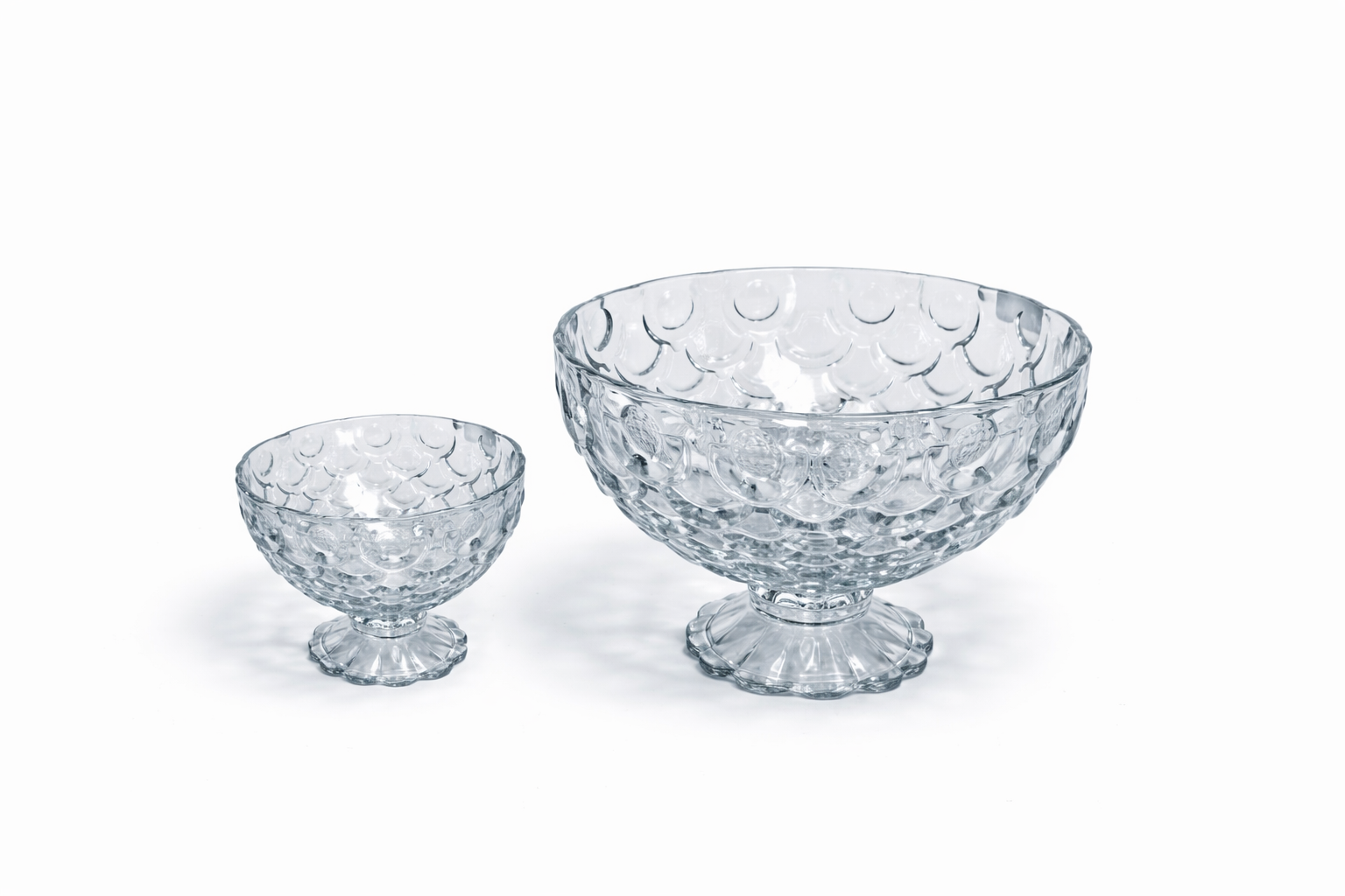 DELISOGA Glass Ice-Cream Bowls Set 7pcs 1x Large 6x Small Bowls