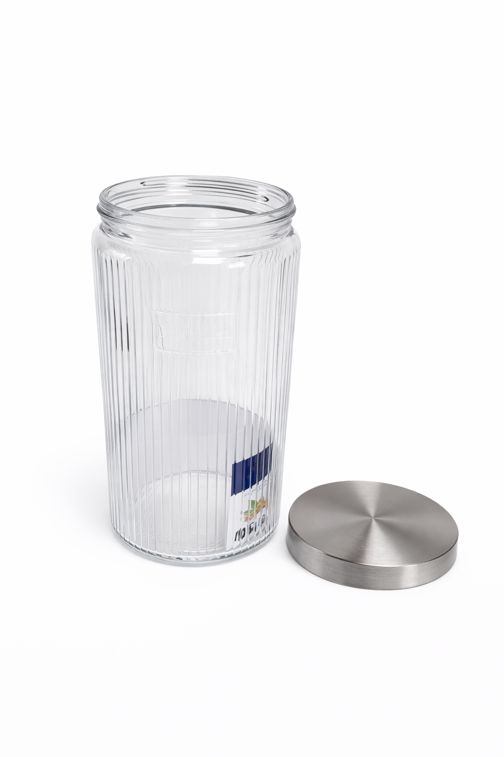 Deli Glassware Cookie Jar with Airtight Metal Lid 1.85L