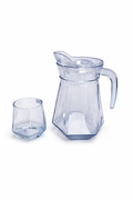 Deli Glassware - Water Jug Set with 6 Glasses 1 Jug (BLUE)