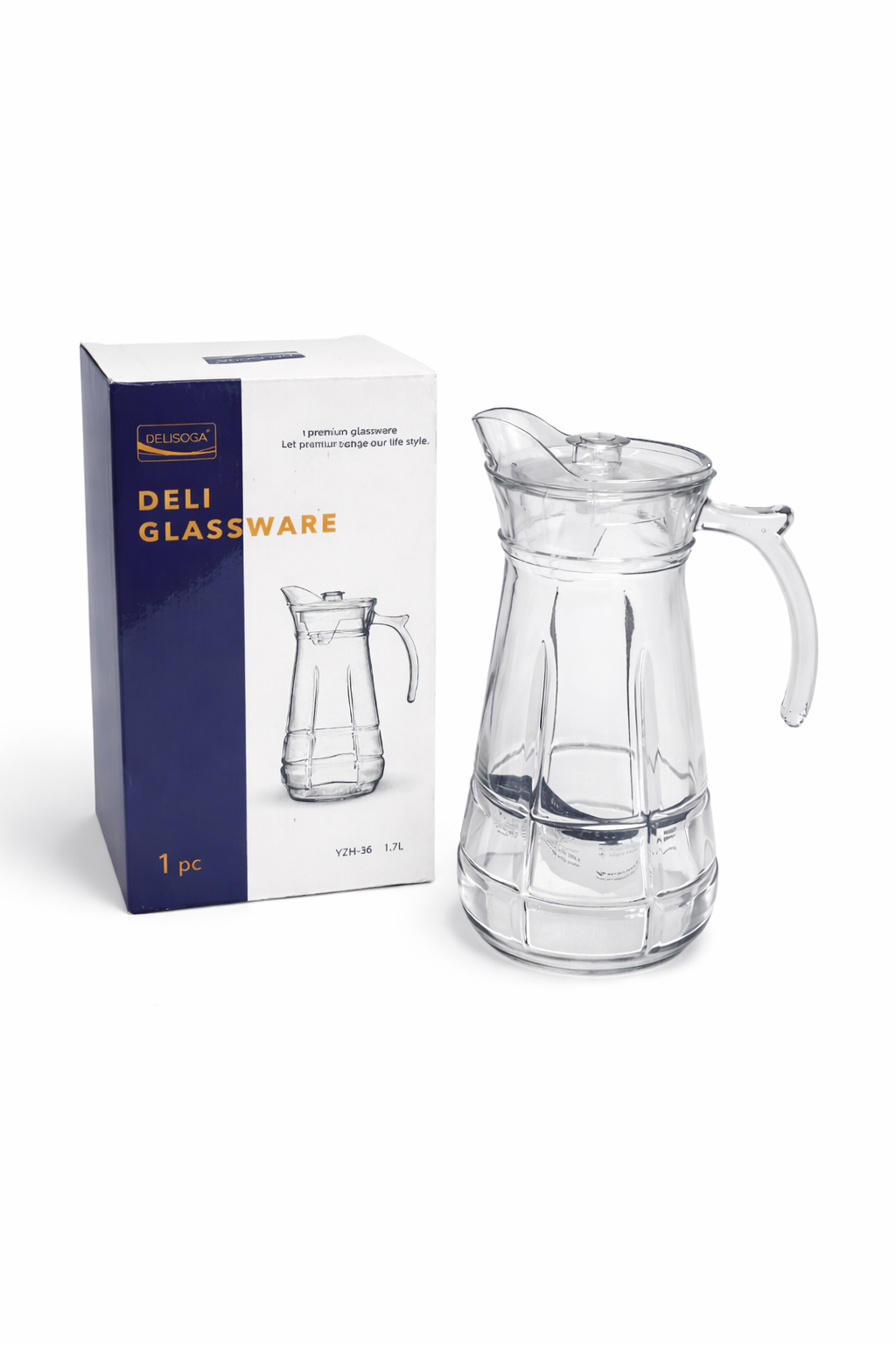 DELISOGA Glassware Crystal Glass & Pitchers Jug (1.7 L) (pack of 1)