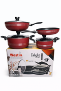 Westin Delight 13-Piece Marble Coated Non-Stick Cookware Set (Red)