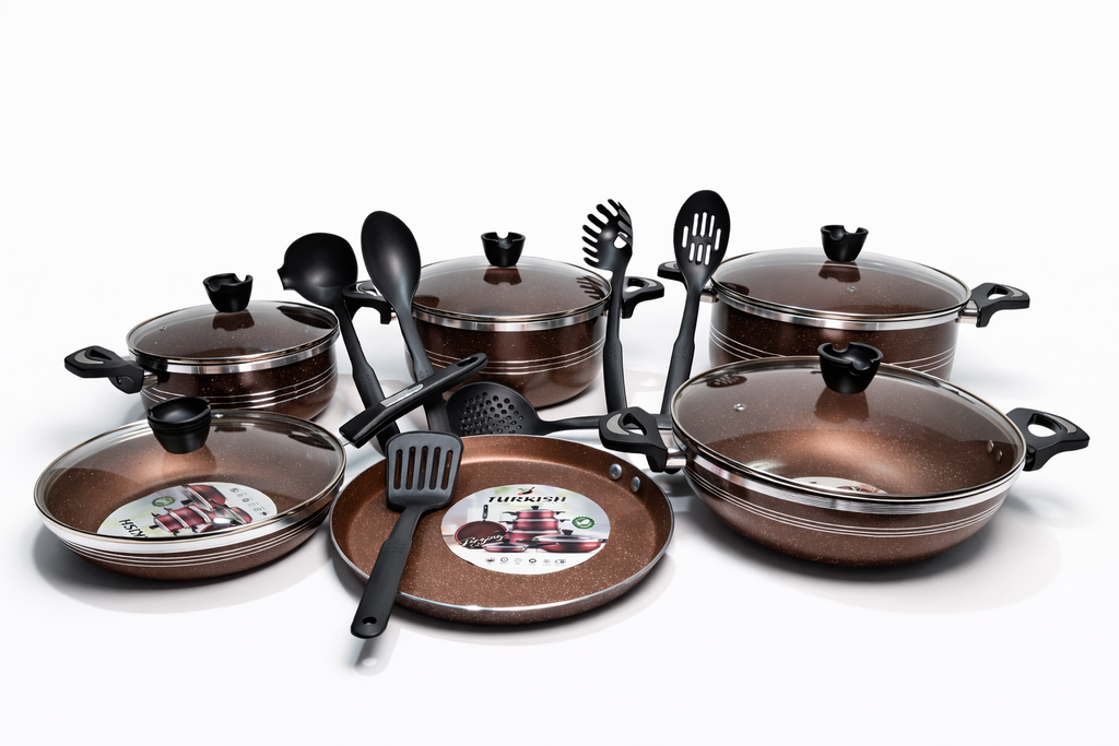 Turkish Alpha 17-Piece Non-Stick Cookware Set (Forging Edition)