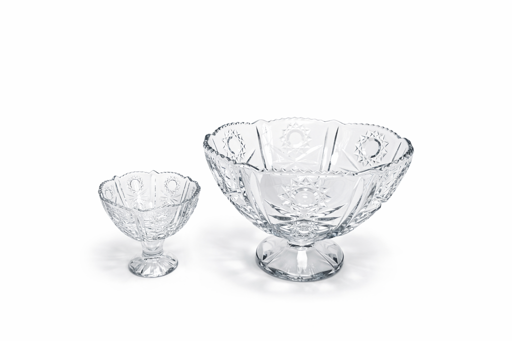 DELISOGA Textured Glass Ice-Cream Bowl Set 7pc