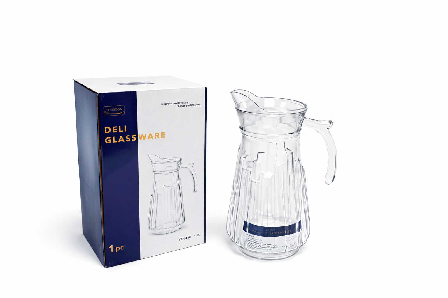 DELISOGA Glassware Crystal Glass & Pitchers Jug (1.7 L) (pack of 1)