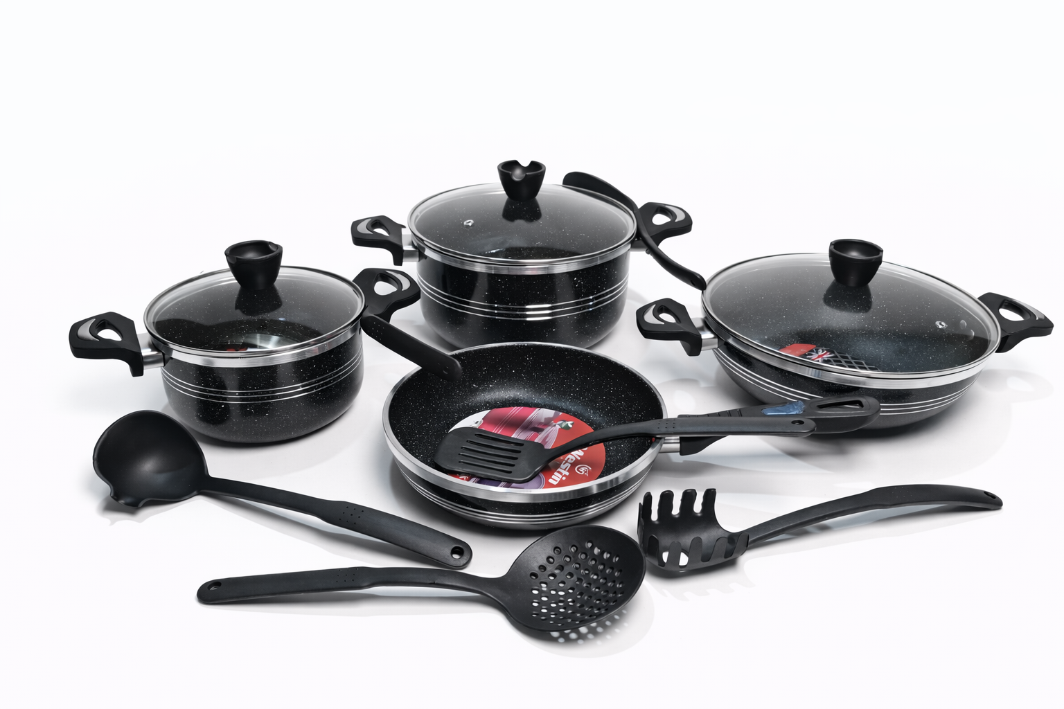 Westin Phantom 13-Piece Marble Coated Non-Stick Cookware Set (Black)