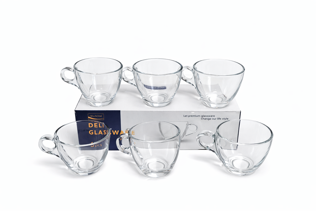 Delisoga Glass Tea Cup Set 6pcs