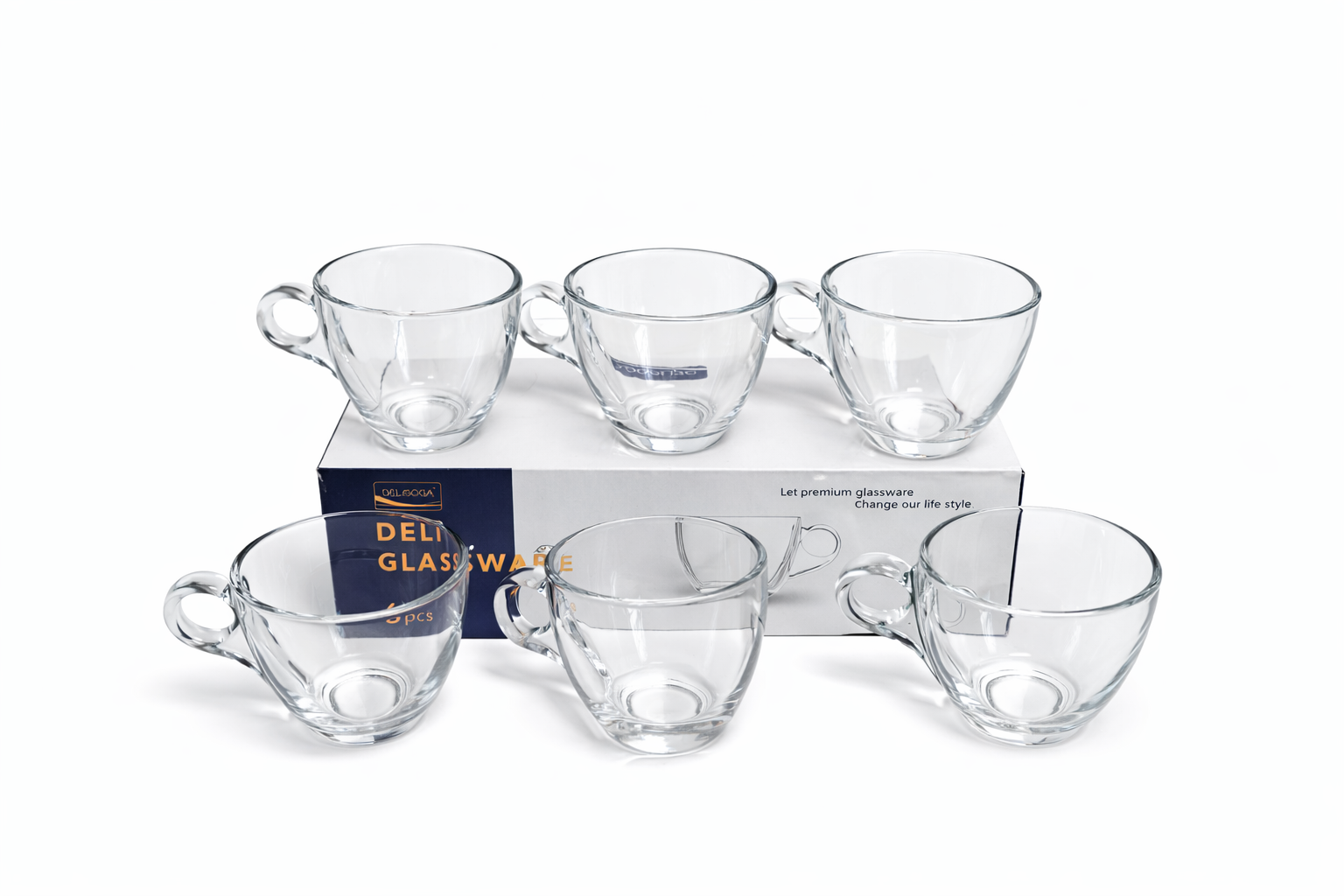 Delisoga Glass Tea Cup Set 6pcs