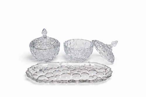 Deli Glass Candy jar set with tray