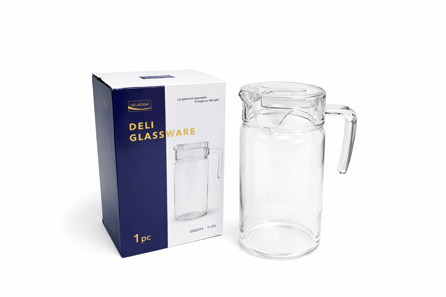 DELISOGA Glassware Crystal Glass Pitchers Jug 1.85L (pack of 1)