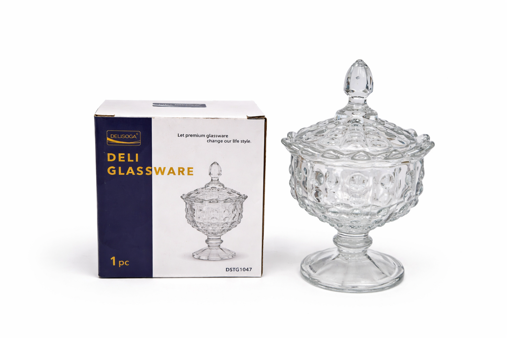 Ornate crystal candy jar