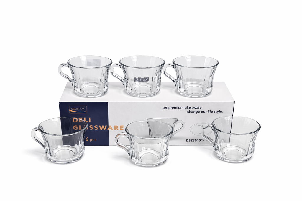 Delisoga Glass Tea Cup Set 6pcs