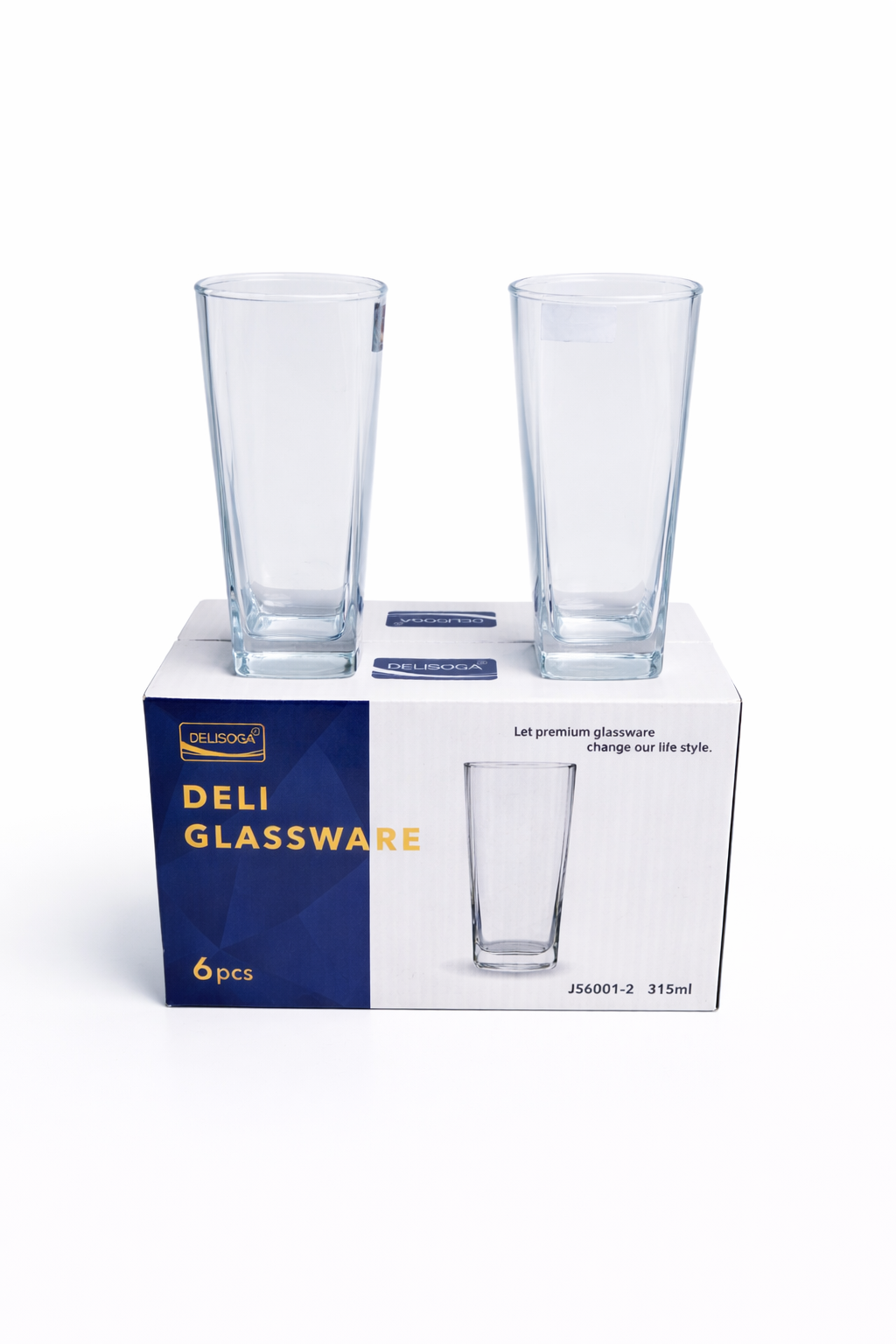 Delisoga Glass Tumbler Cup Set 6pcs