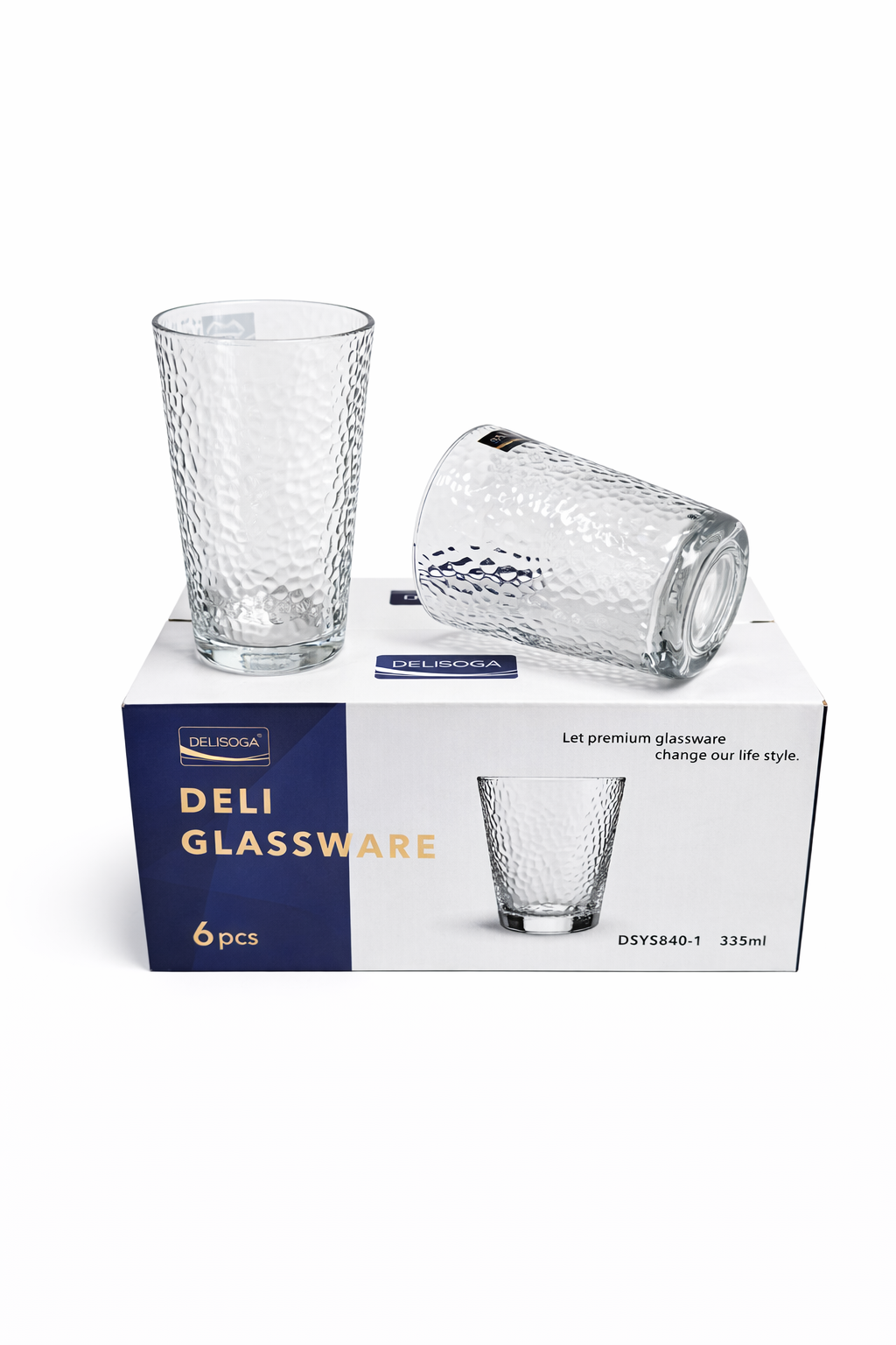 Delisoga Glass Tumbler Cup Set 6pcs