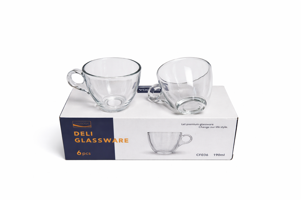 Delisoga Glass Tea Cup Set 6pcs