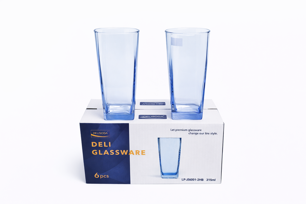 Delisoga Glass Tumbler Cup Set 6pcs