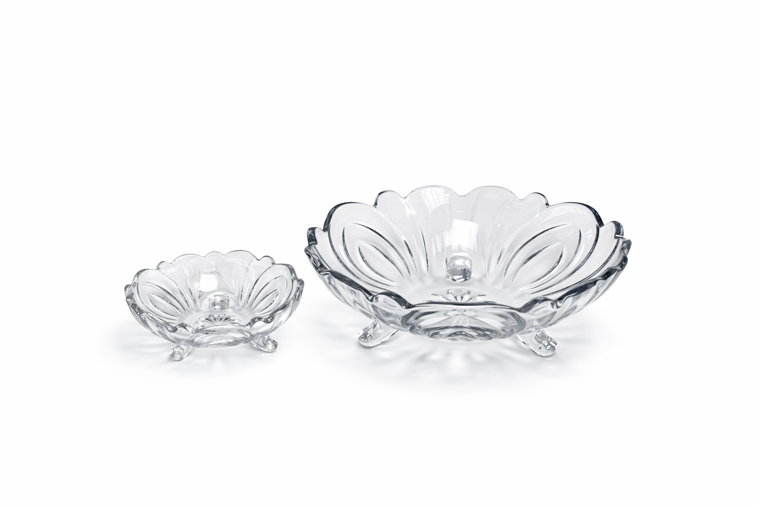 DELISOGA Textured Glass Fruit Bowl Set 7pcs (CLEAR)