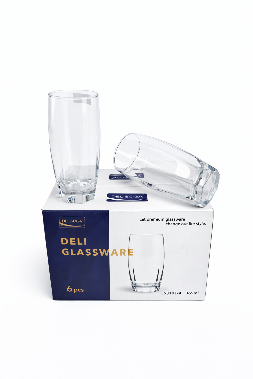 Delisoga Glass Tumbler Cup Set 6pcs