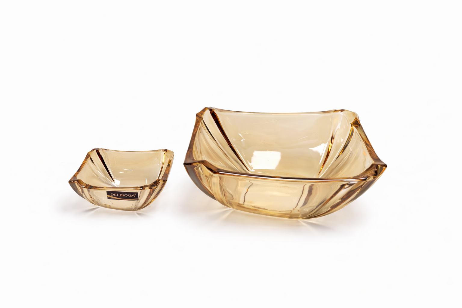 DELISOGA Golden Glass Fruit Bowl Set 7pcs