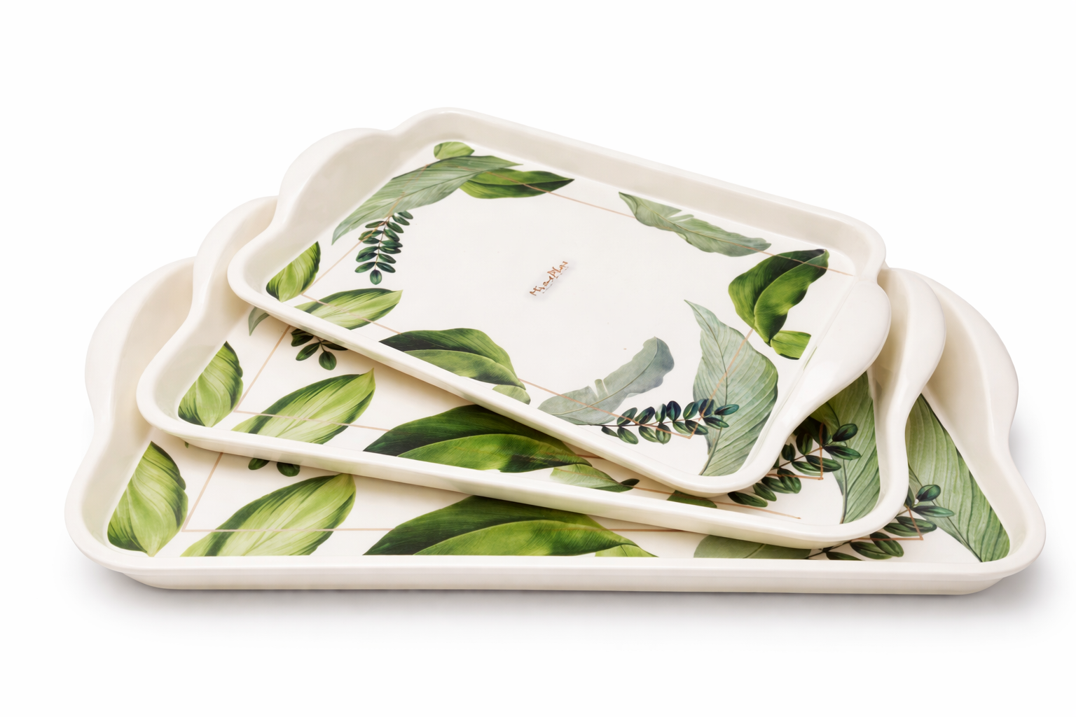 MinePlas Decorative Melamine Serving Tray – Leaf Design