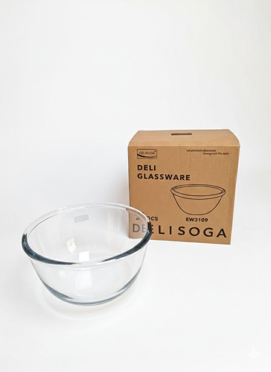 Delisoga Glass Bowl – 2 Pcs 1 Liter