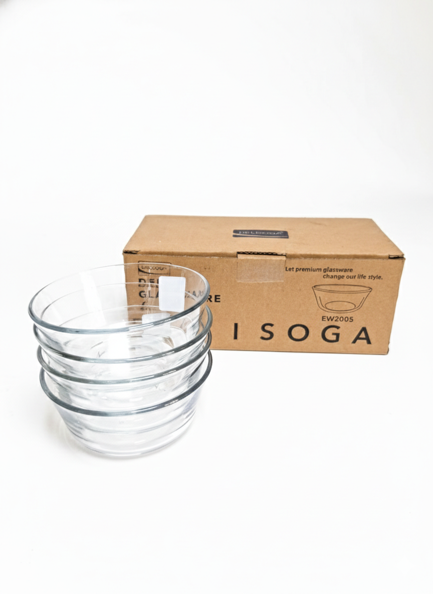 Deli glassware Transparent glass bowl 6pc 168MM