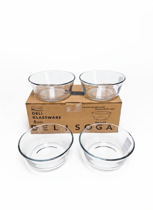 Deli glassware Transparent glass bowl 6pc 115MM
