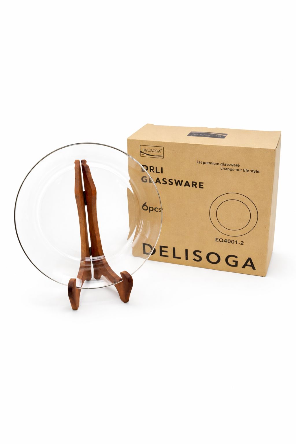 Delisoga Transparent All Purpose Glass Plates - 6pcs 228MM