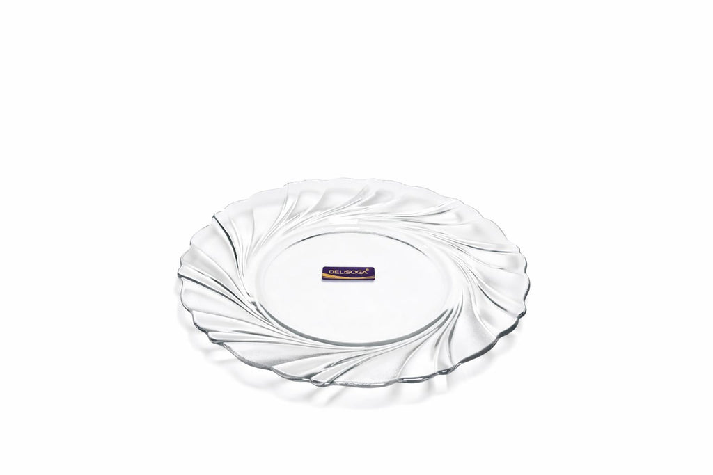 Delisoga Transparent All Purpose Glass QUARTER PLATES 7" - 6pcs