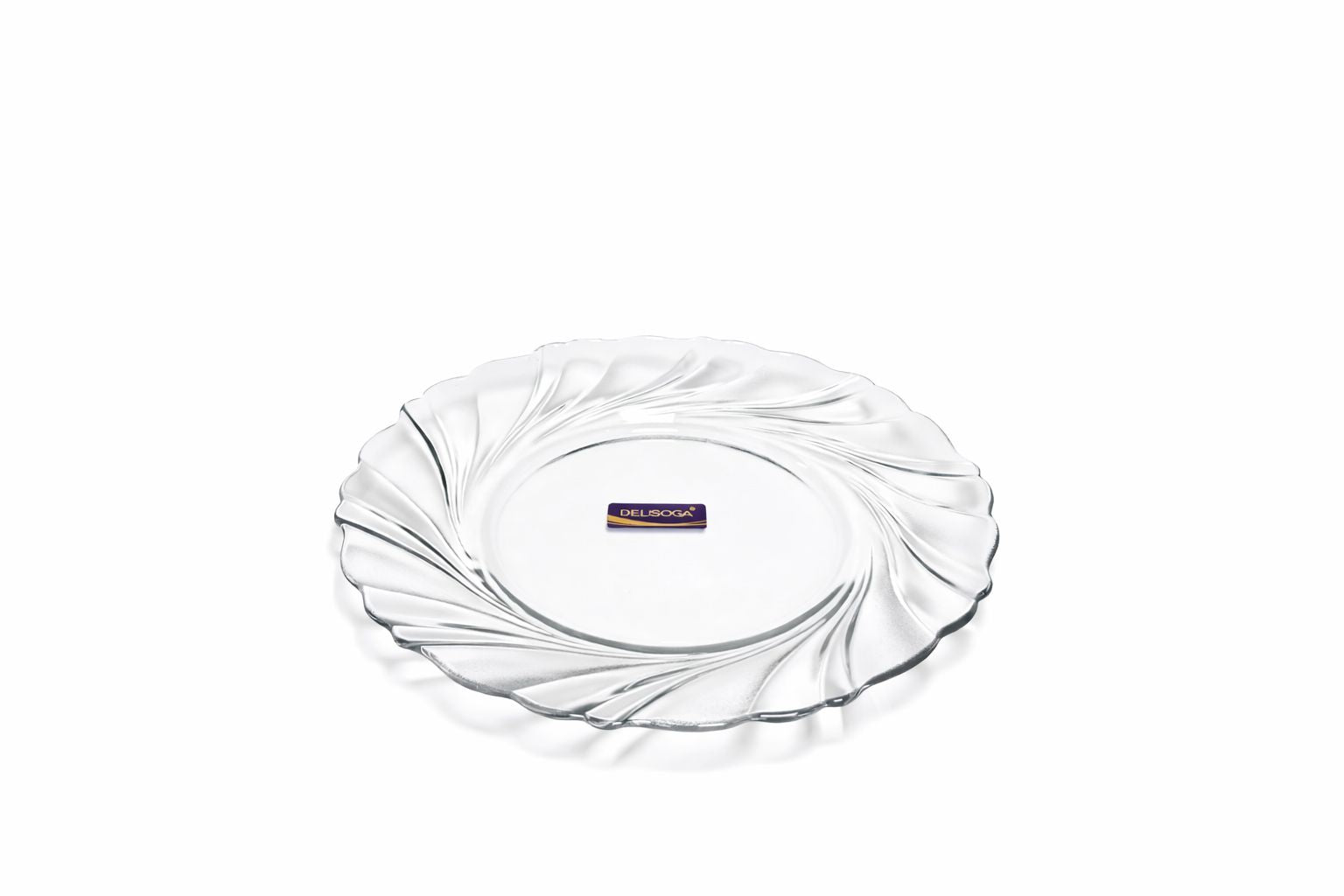 Delisoga Transparent All Purpose Glass QUARTER PLATES 7" - 6pcs
