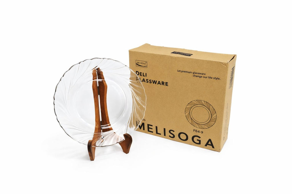 Delisoga Transparent All Purpose Glass SOUP PLATE 8" - 6pcs