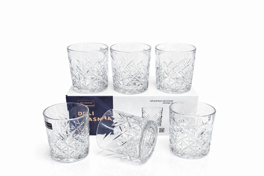 Delisoga Glass Tumbler Cup Set 6pcs sku??