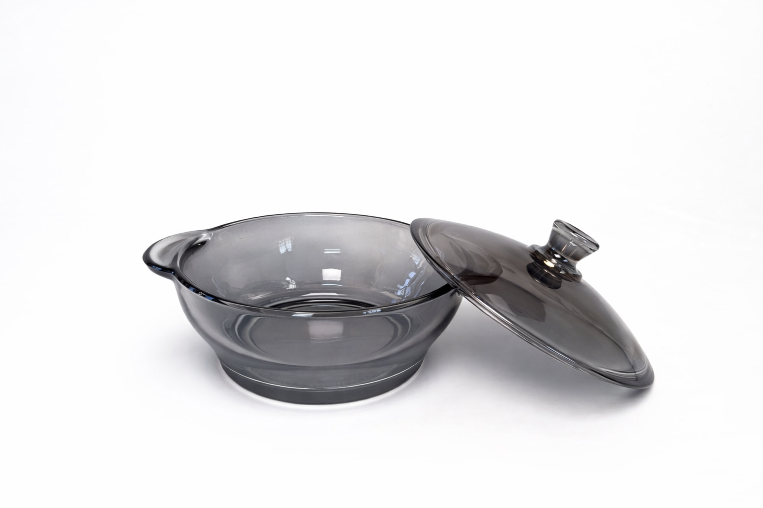 Delisoga Casserole/Donga smoked Transparent with Glass Lid 1 Pc 750ml Capacity Premium Quality Imported