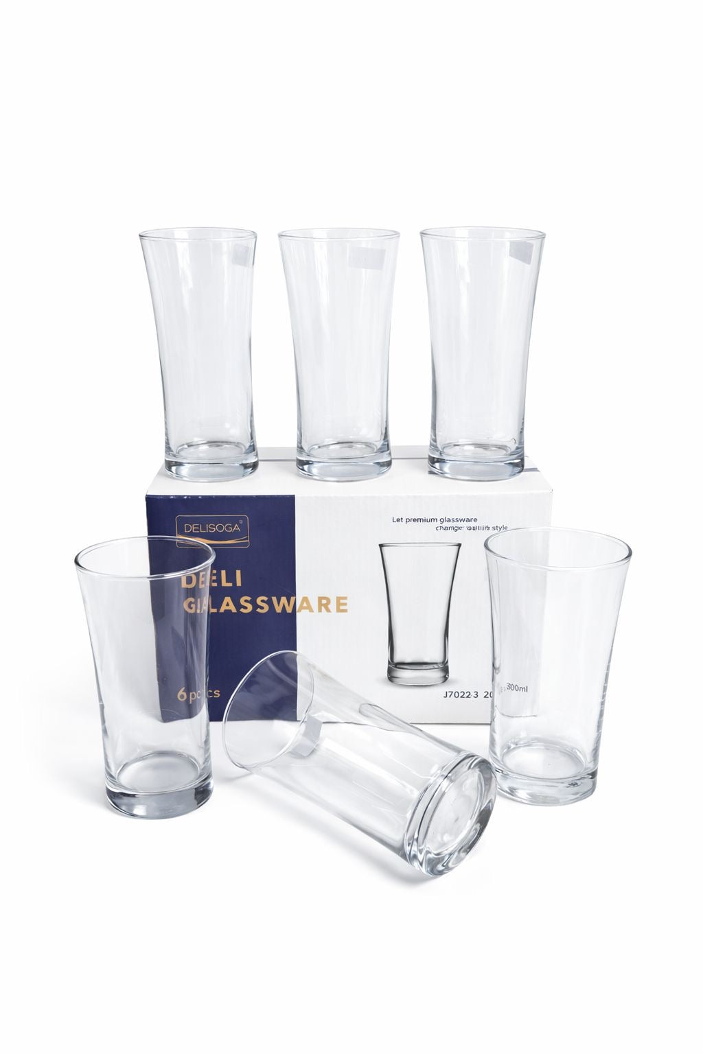 Delisoga Glass Tumbler Cup Set 6pcs