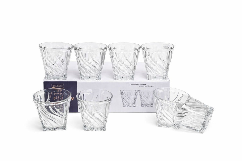 Delisoga Glass Tumbler Cup Set 6pcs