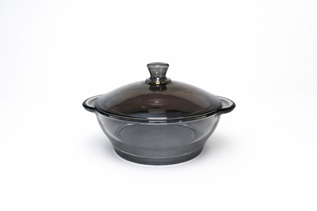 Delisoga Casserole/Donga smoked Transparent with Glass Lid 1 Pc 750ml Capacity Premium Quality Imported