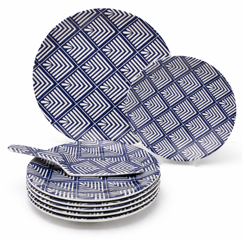 Mineplas Blue Geometric Cake Set