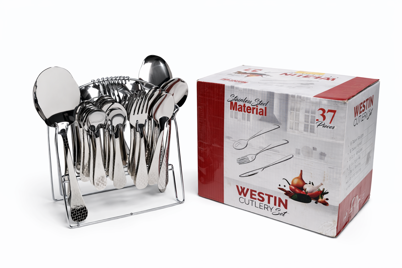 Westin 37-Piece Stainless Steel Cutlery Set with Stand